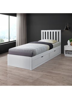 Home Box Ec-Patara 90X200 Bed W/4 Drawers- White  - Image 1