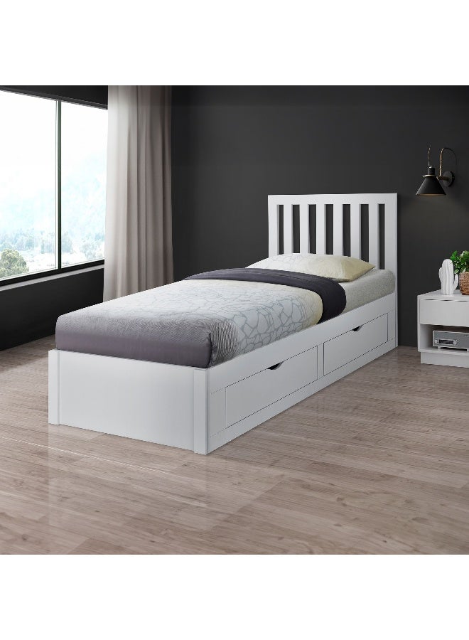 هوم بوكس سرير فردي بـ 4 أدراج من باتارا - 90x200 سم أبيض  - Image 1