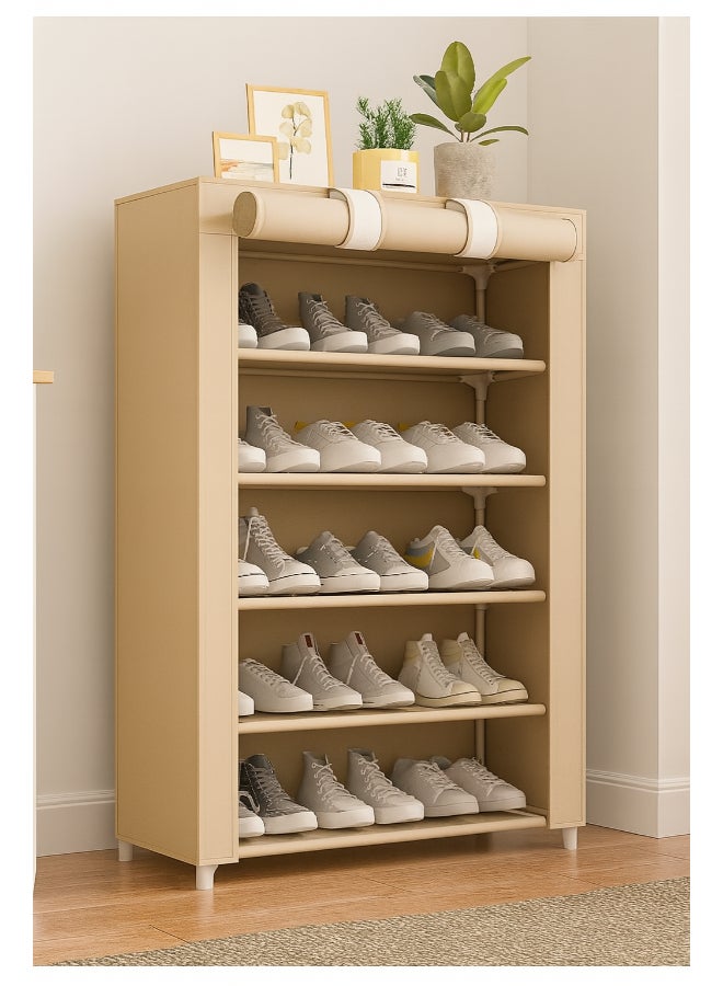 ALMUFARREJ 5-Layer Shoe Rack Beige 90x60x30cm