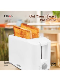 Clikon Bread Toaster 2 Slices 700W 700 W CK2436 White  - Image 2