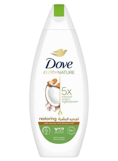 Care By Nature Restoring Body Wash, With Renew Blend Technology, Coconut And Almond, With ¼ Moisturising Cream 250.0ml