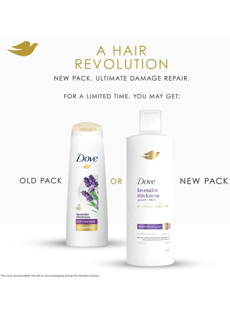 Dove Lavender Thickness Shampoo 400ml - Image 3