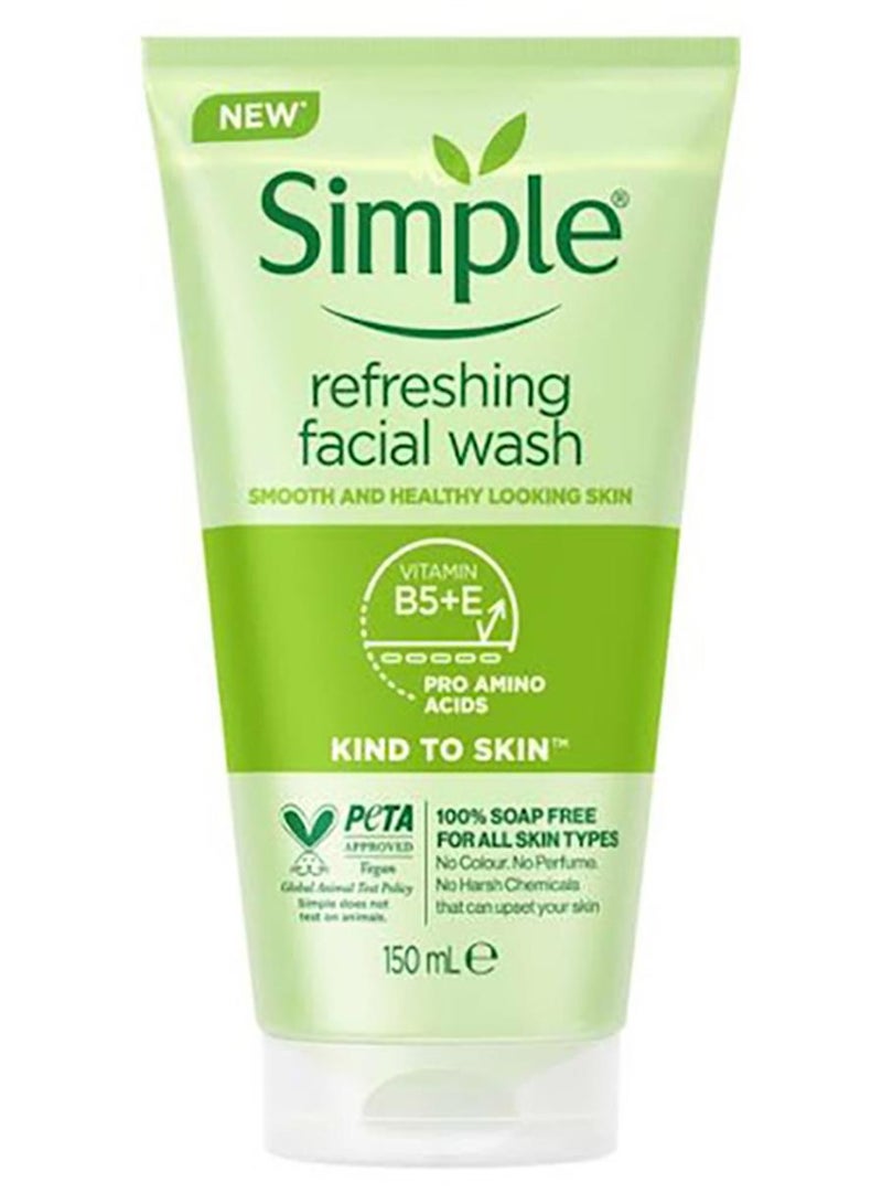 simple Refreshing Facial Wash, Soap Free, For All Skin Types 150ml - Image 1