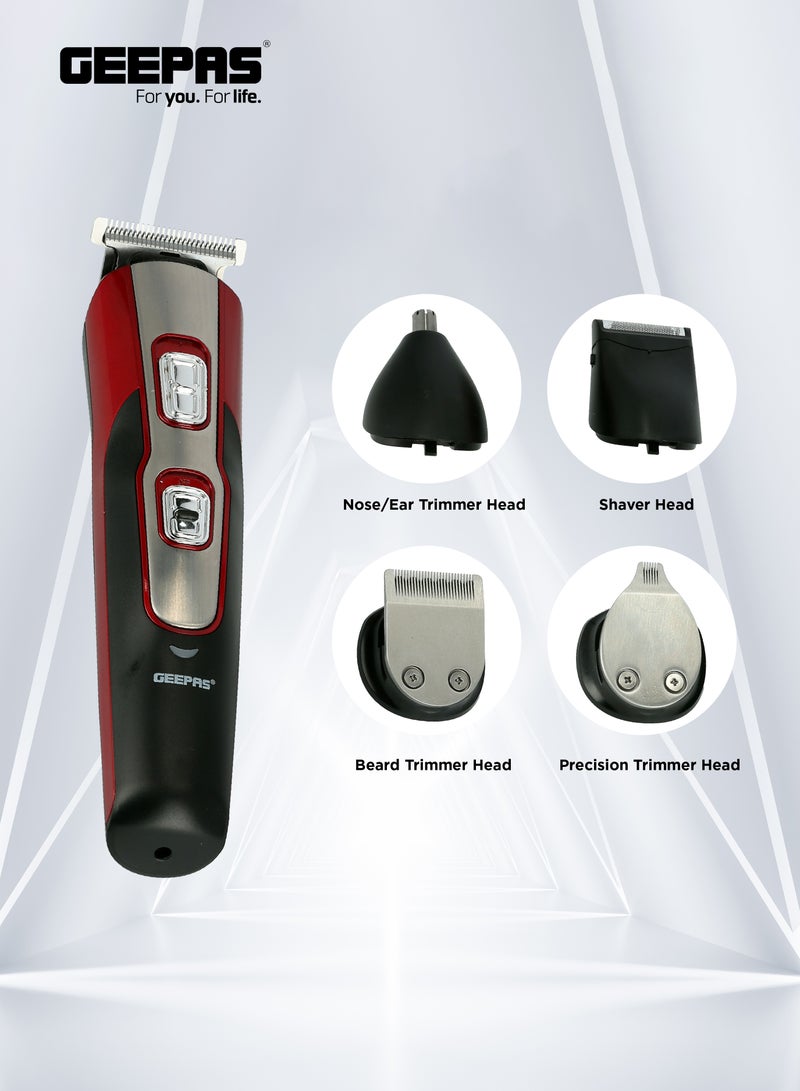 GEEPAS - 11-In-1 Rechargeable Grooming Kit Red/Black 6x23.6x16.2cm - Image 1