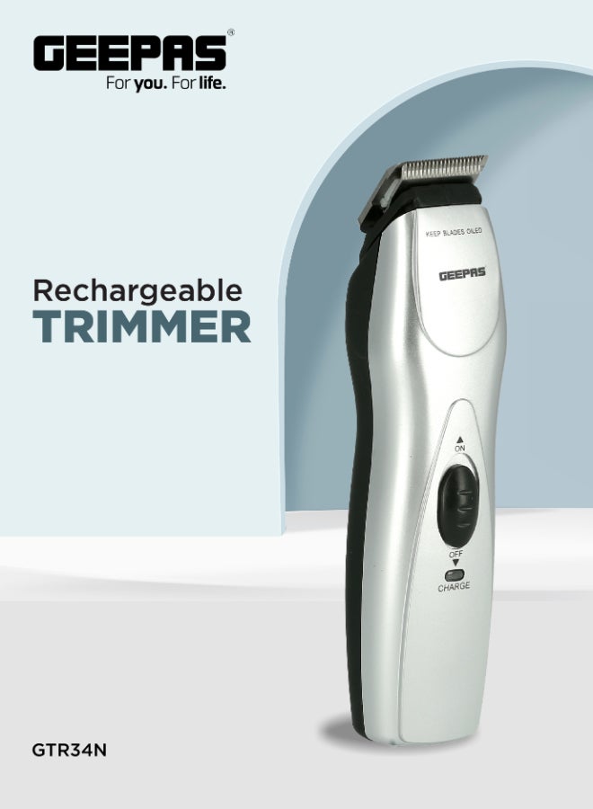 Rechargeable Hair Trimmer Silver/Black 