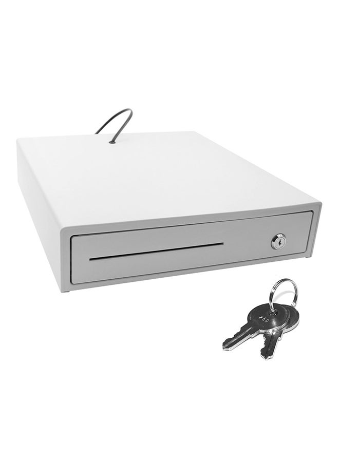 Heavy Duty With Money Tray and Lock Cash Drawer White