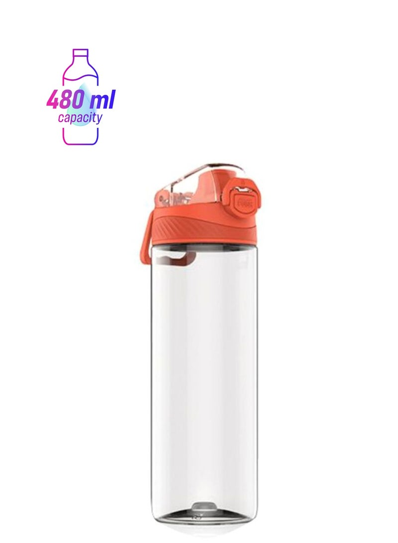 Xiaomi Tritan Portable Safety Lock Non Toxic Leakproof Water Bottle Clear/Orange - Image 1
