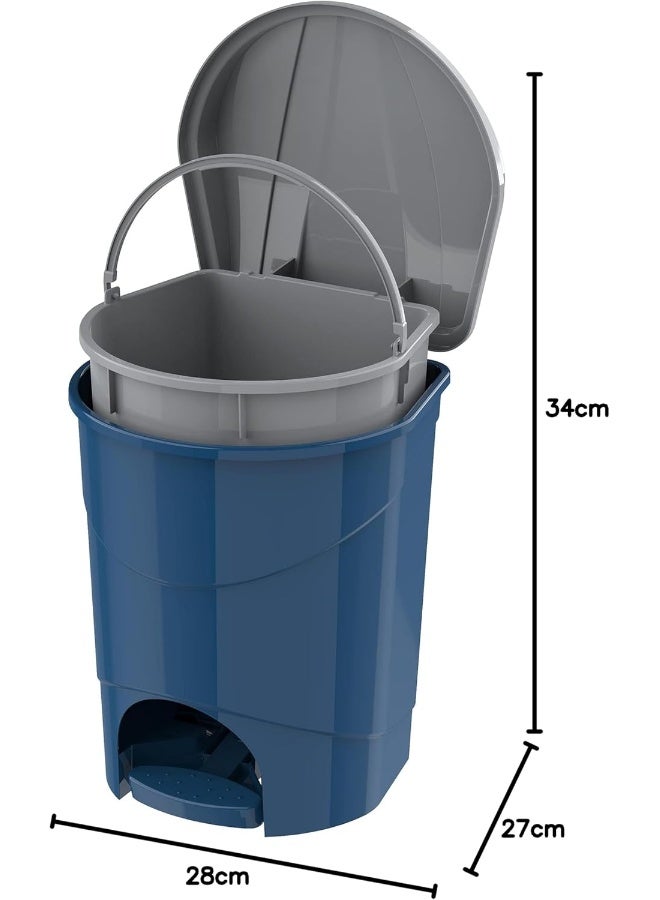 Cosmoplast Plastic Pedal Trash Waste Bin 10 Liters Blue 10.0Liters  - Image 3