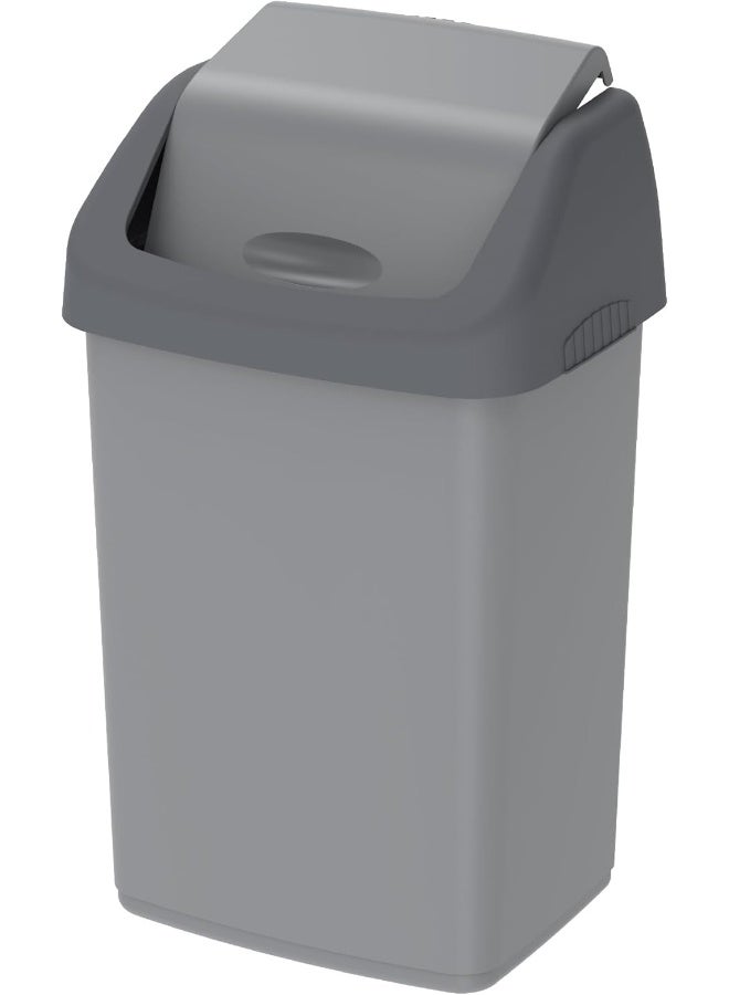 Cosmoplast 20L Flip-Top Waste Bin With Swing Lid  (Pearl Grey) grey 20.0Liters  - Image 1