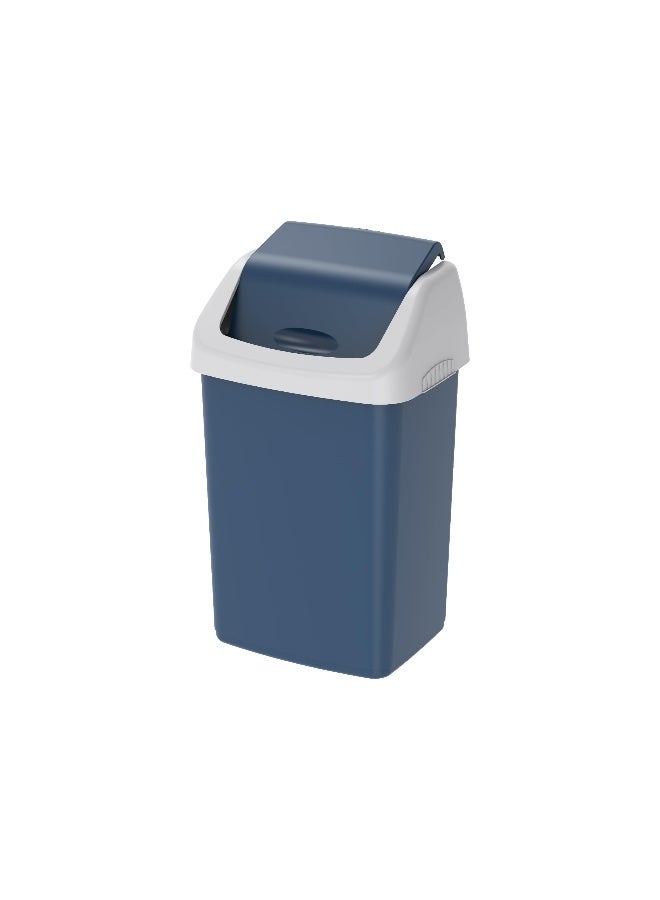 Cosmoplast 46L Flip Top Trash Waste Bin With Swing Lid (Pearl Blue) Pearl Blue 46Liters 