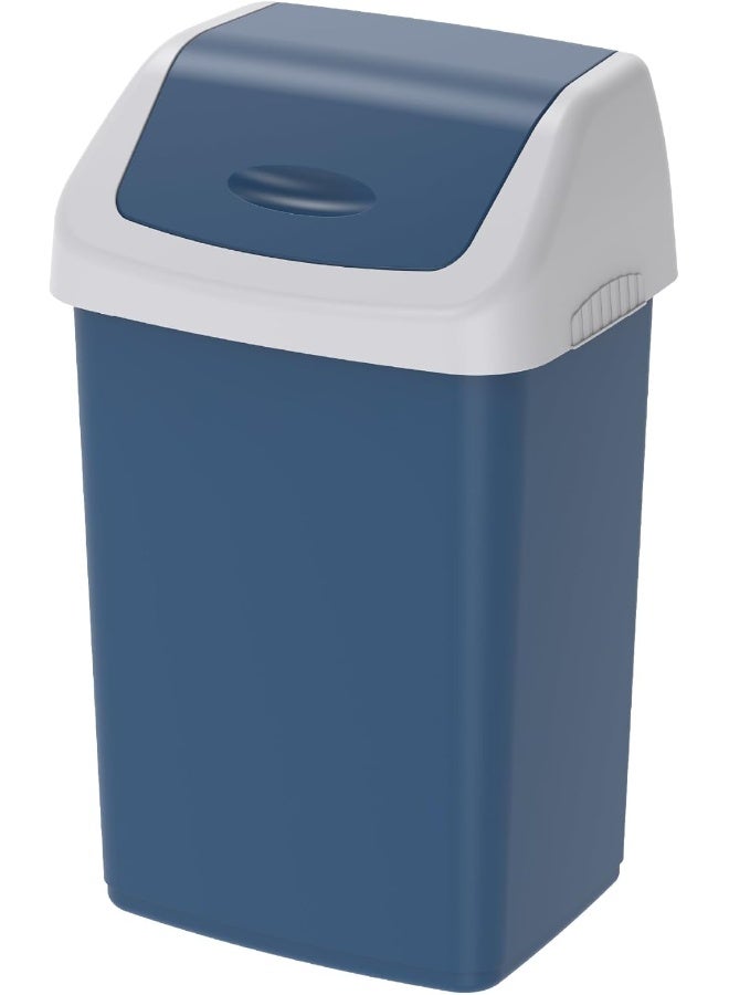 Cosmoplast Plastic Flip Top Swinging Trash Waste Bin 46 Liters with Detachable Swinging Lid Pearl Blue  - Image 1