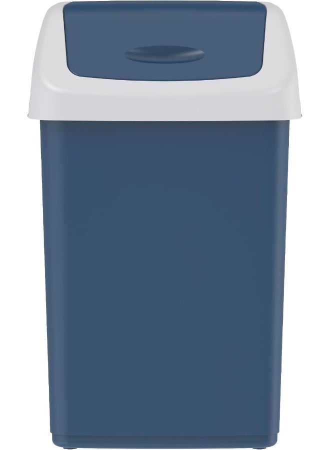 Cosmoplast Plastic Flip Top Swinging Trash Waste Bin 46 Liters with Detachable Swinging Lid Pearl Blue  - Image 2