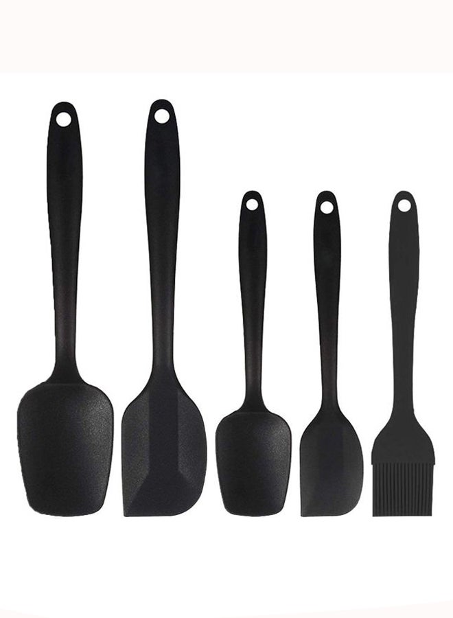 5-Piece Baking Scraper Shovel Spatula Set Black - Image 1