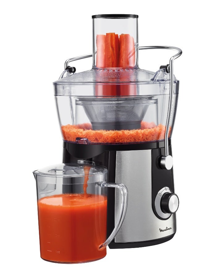 Moulinex Juice Express Centrifugal Juice Extractor, 2 speed, Large capacity, convenient, healthy 800 W JU550D27 White/Black/Clear - Image 3