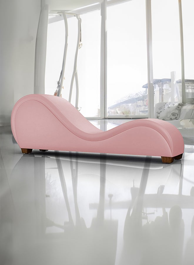 ريغال إن هاوس كرسي استرخاء رومانسية شيزلونج سادة من المخمل زهري فاتح 180x80x50cmسم  - Image 1