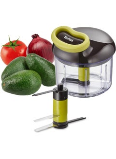 تيفال TEFAL مفرمة طعام يدوية | مفرمة 5 ثوانٍ | 900 مل | سريعة وسهلة الاستخدام | شفرات فولاذ مقاوم للصدأ | آمنة | نتائج متعددة الاستخدامات | أسود / ليمون غامق | ضمان لمدة سنتين | K1320404 900ملليلتر  - Image 1