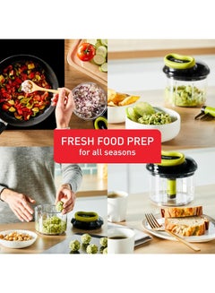 تيفال TEFAL مفرمة طعام يدوية | مفرمة 5 ثوانٍ | 900 مل | سريعة وسهلة الاستخدام | شفرات فولاذ مقاوم للصدأ | آمنة | نتائج متعددة الاستخدامات | أسود / ليمون غامق | ضمان لمدة سنتين | K1320404 900ملليلتر  - Image 3