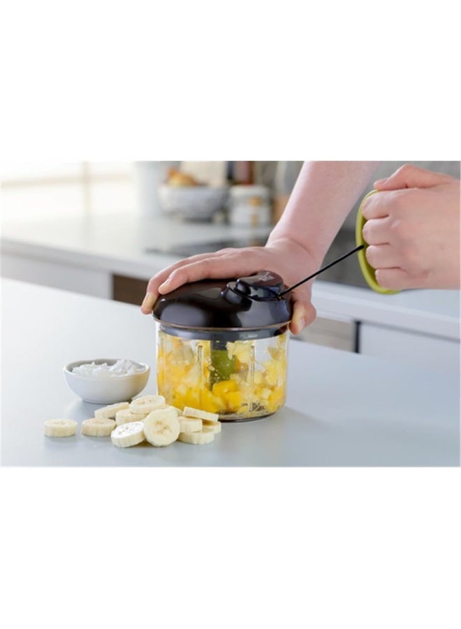 Tefal - TEFAL Manual Food Chopper | 5-Second Chopper | 900 ml | Quick and Easy to Use | Stainless Steel Blades | Secure | Versatile Results | Black /Dark Citronnelle | 2 Years Warranty | K1320404 Black/Dark Citronnelle 900ml - Image 1
