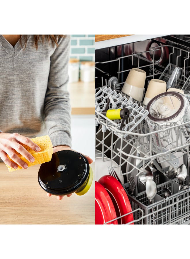 تيفال TEFAL مفرمة طعام يدوية | مفرمة 5 ثوانٍ | 900 مل | سريعة وسهلة الاستخدام | شفرات فولاذ مقاوم للصدأ | آمنة | نتائج متعددة الاستخدامات | أسود / ليمون غامق | ضمان لمدة سنتين | K1320404 900ملليلتر - Image 4