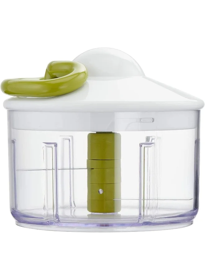 Tefal Manual Food Chopper | 5-Second Chopper 500 Ml | Quick And Easy To Use | Stainless Steel Blades | Secure | Versatile Results | White/Dark Citronnelle | 2 Years Warranty | K1330404 White/Dark Citronnelle 500ml