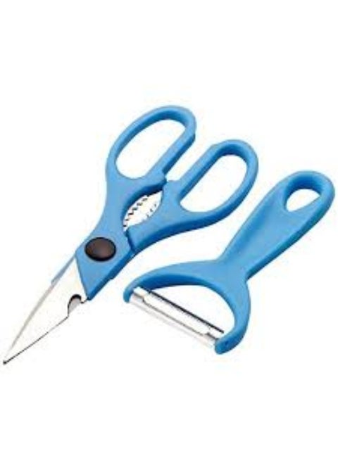 2-Piece Kitchen Scissor And Peeler Set Assorted 8.3x3.6x0.9inch