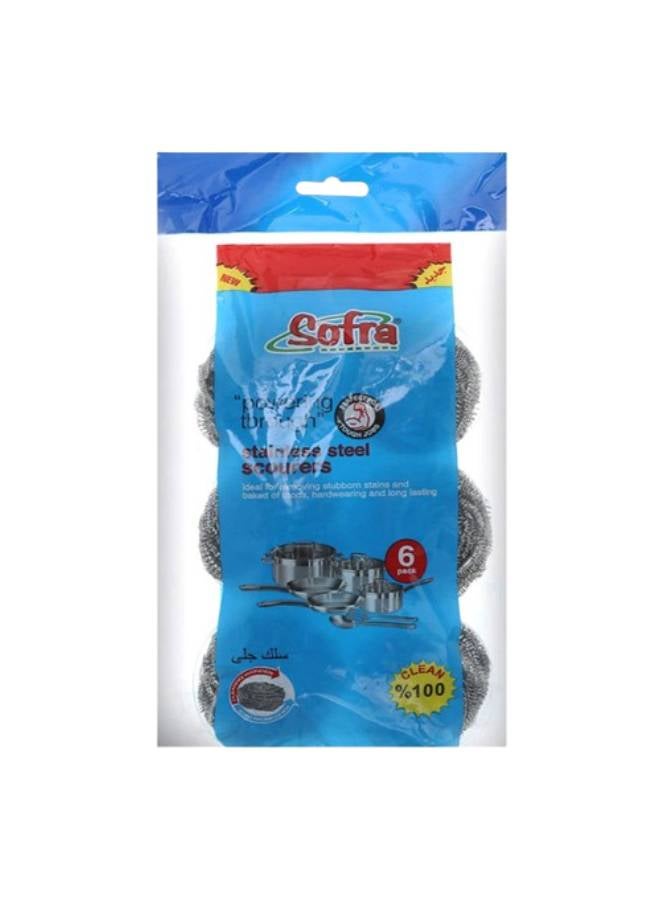 Sofra 6-Piece Scourer Set Grey one size 