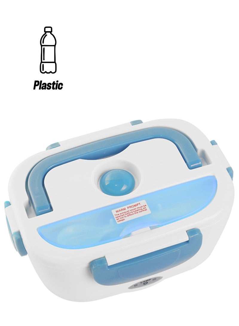 سخان طعام كهربي محمول مع ملعقة أزرق/ أبيض - Image 1