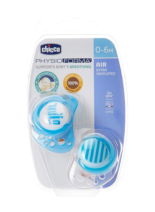 Chicco - PhysioForma Air Latex Soother 0-6M 2Pcs, Blue - Image 1