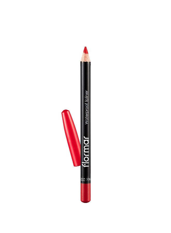 flormar Waterproof Lipliner – 232 Passionate Red – Blendable, Long-Wear, Waterproof, Precise Tip, Smooth 232 Passionate Red - Image 1
