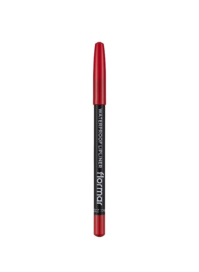 flormar Waterproof Lipliner – 232 Passionate Red – Blendable, Long-Wear, Waterproof, Precise Tip, Smooth 232 Passionate Red - Image 2