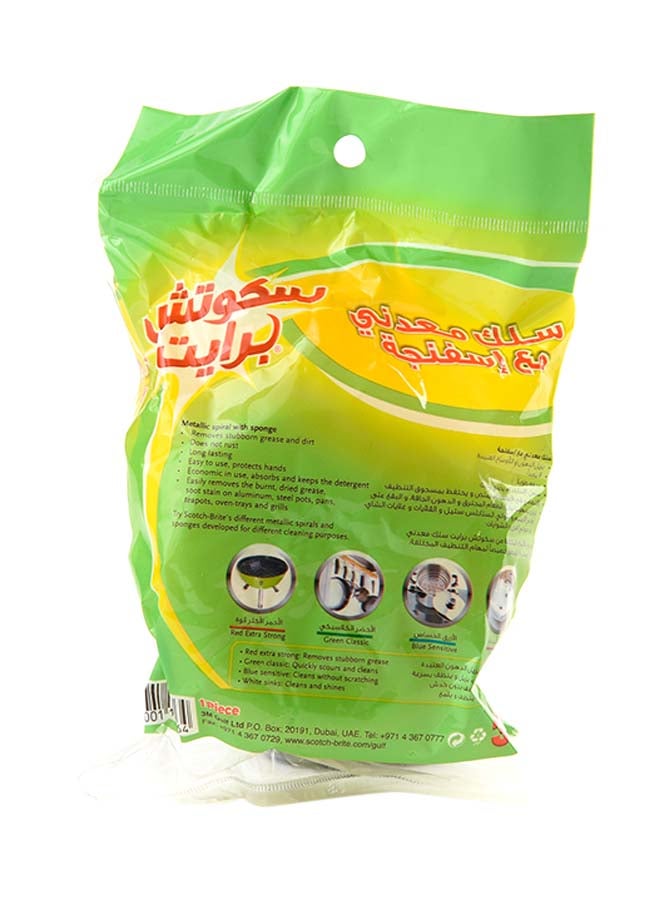 سكوتش برايت فرشاة جلي من الستانلس ستيل مع إسفنجة أصفر/فضي - Image 4