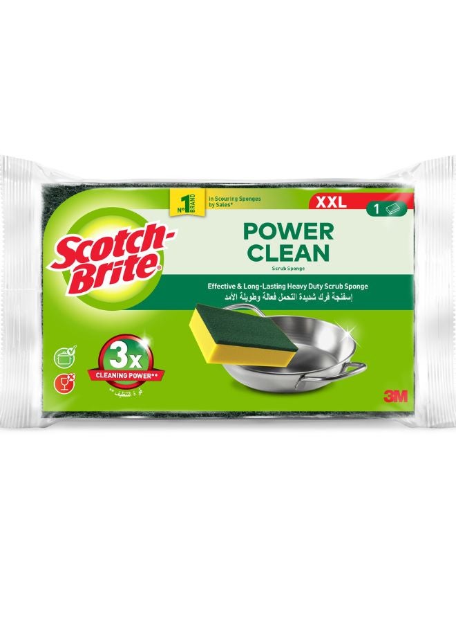 Scotch Brite Heavy Duty Classic Flat Laminate XXL Scrub Sponge, 1 unit/pack | Kitchen sponge | Dish sponge | Scrub | General Purpose Cleaning | Food Safe | Non-Rusting | Kitchen, Garage, Outdoor Yellow/Green - Image 1