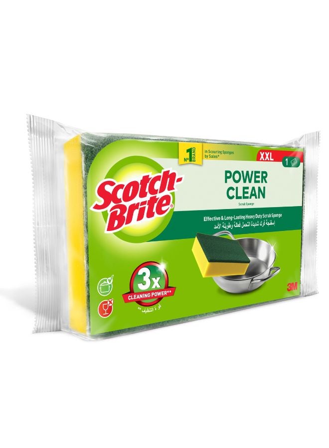 Scotch Brite Heavy Duty Classic Flat Laminate XXL Scrub Sponge, 1 unit/pack | Kitchen sponge | Dish sponge | Scrub | General Purpose Cleaning | Food Safe | Non-Rusting | Kitchen, Garage, Outdoor Yellow/Green - Image 2