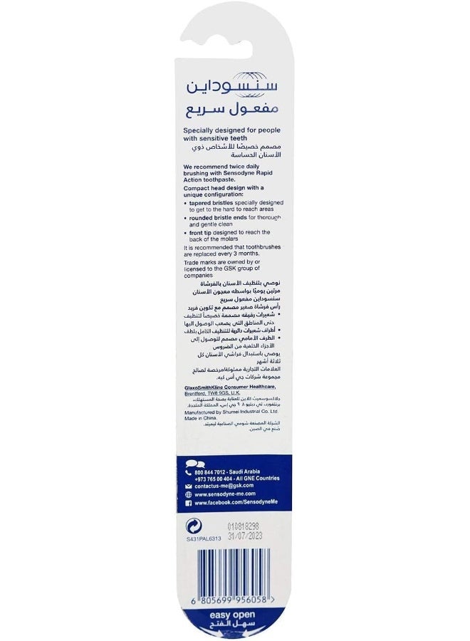 Sensodyne - Toothbrush for Sensitive Teeth Rapid Action Brush with Soft Bristles Multicolour - Image 1