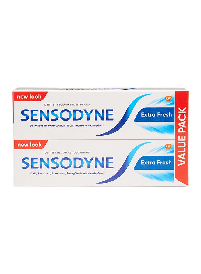 Sensodyne Toothpaste For Sensitive Teeth Extra Fresh Flavour Pack Of 2 75ml - Image 1