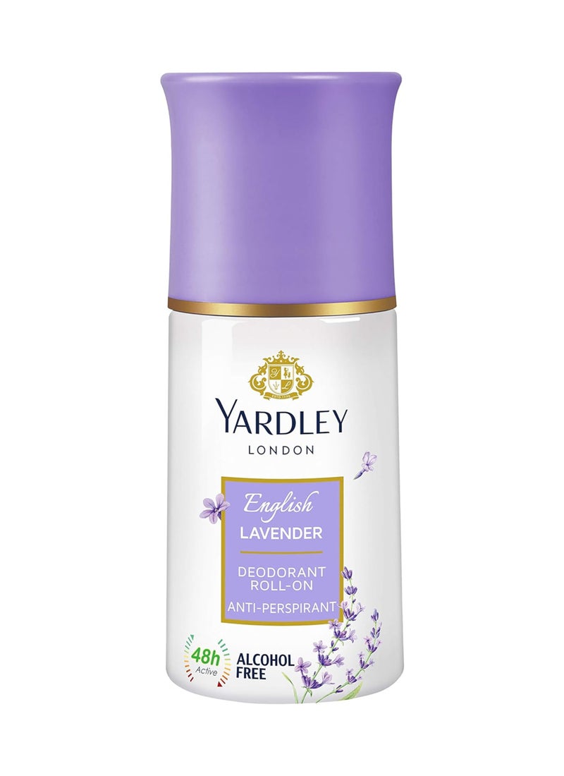 Yardley English Lavender Talc Roll-On Deodorant 50ml - Image 1