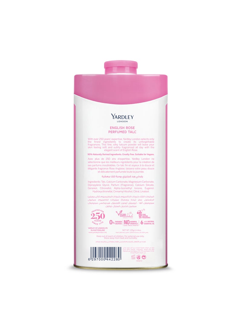 Yardley English Rose Perfumed Talc 125grams - Image 2