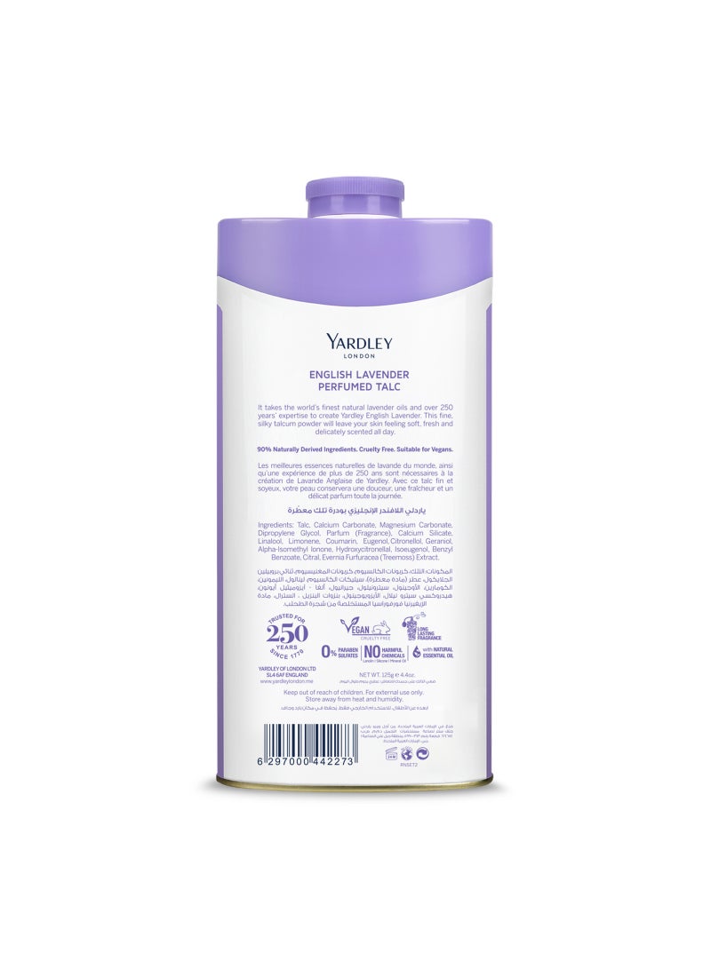 Yardley English Lavender Perfumed Talc 125grams - Image 2