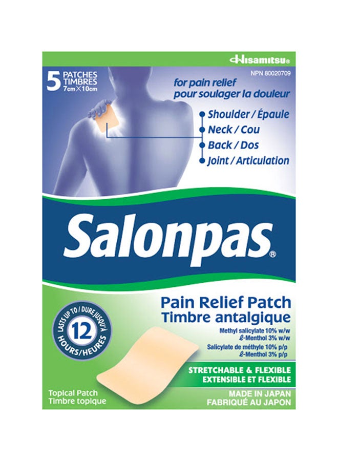 Salonpas Pain Relieving Patch Set 5 Piece- 7x10 Cm - Image 1