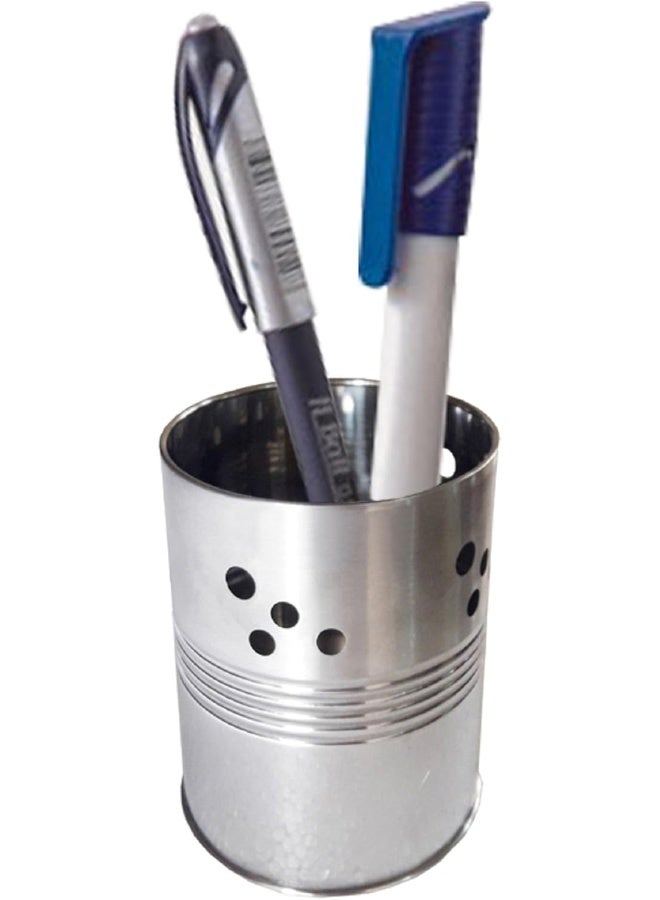 Kuber Industries Stainless Steel Tool Holder/Pen & Pencil Stand/Toothpaste Holder/Toothbrush Holder/Multi Purpose Holder (Code-Pens12) Silver Standardcm - Image 5