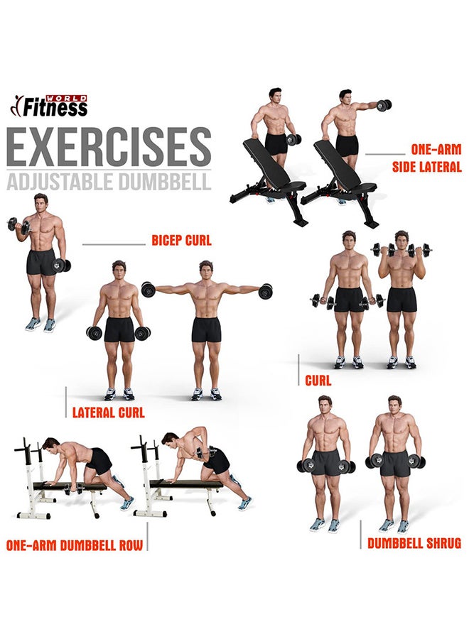 Fitness World Weight Lifting Dumbbell Set With Carry Box 30kg 30kg - Image 4