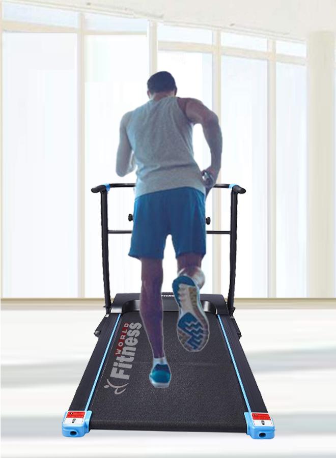 Fitness World - Small electric treadmill with a power of 1 HP, a treadmill that holds a weight of up to 90 kilograms, and a home massage device 1meter - Image 1