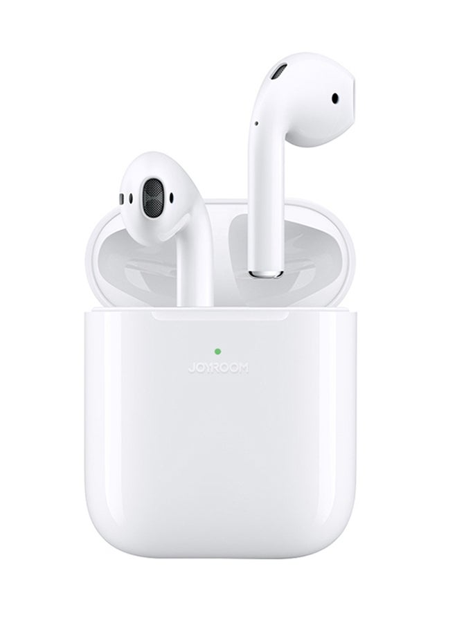 JOYROOM JR-T03S TWS Semi In-Ear Earphones Wireless Earbuds And Equipped With Anti-Fingerprint Silicon Case With Power Box Standard Version White 