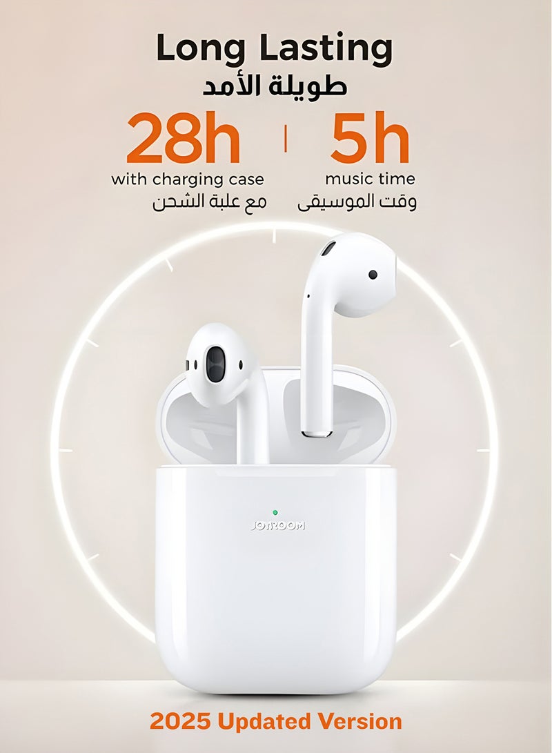 جوي روم - سماعات أذن لاسلكية JR-T03S TWS شبه داخل الأذن مع صندوق الطاقة، الإصدار القياسي أبيض - Image 1