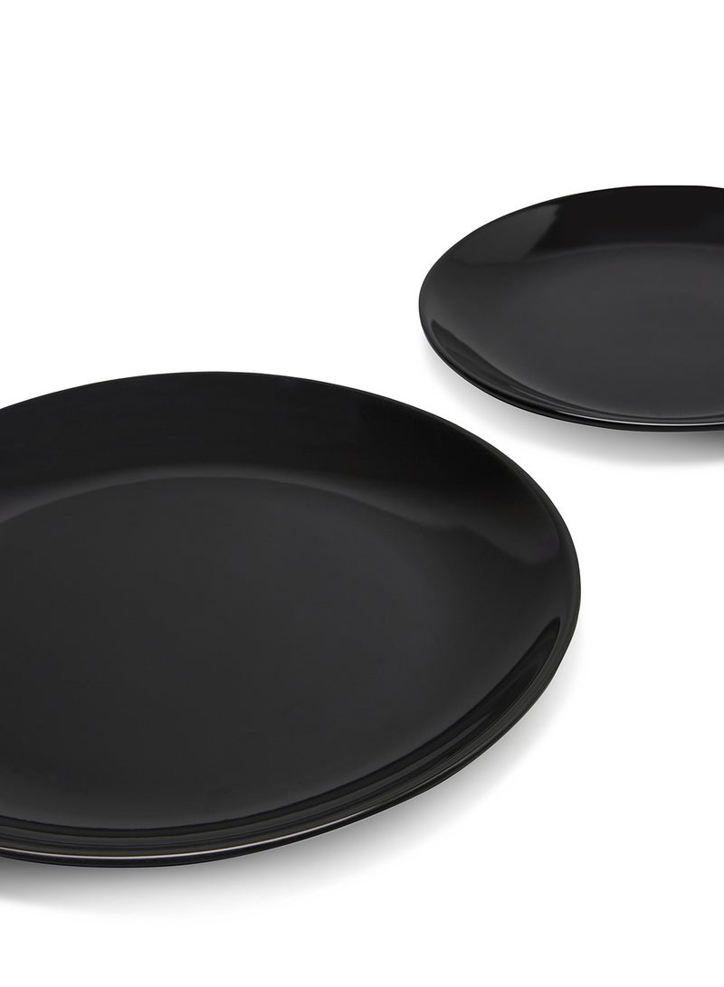 Noon East 18-Piece Stoneware Dinner Set Plates, Dishes, Bowls, Serves 6 Black - Image 2
