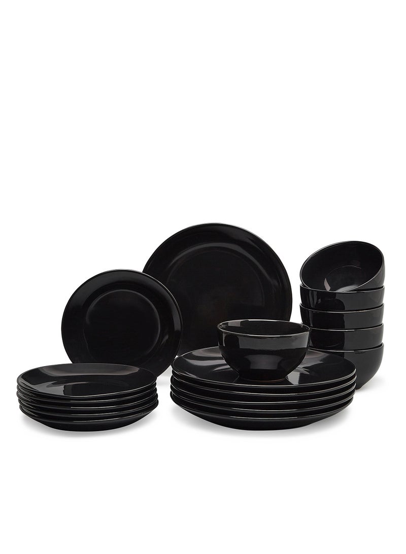 Noon East 18-Piece Stoneware Dinner Set Plates, Dishes, Bowls, Serves 6 Black - Image 1