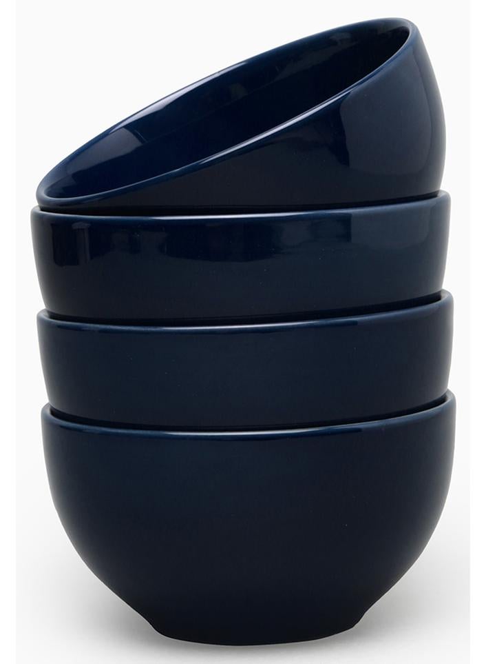 Noon East 4 Piece Stoneware Bowl Set For Everyday Use - For Soup, Salad, Dessert - Bowl Set - Soup Set - Bowls - Soup Dishes - Salad Bowl - Serves 4 - Dark Blue Dark Blue 5.5inch - Image 1