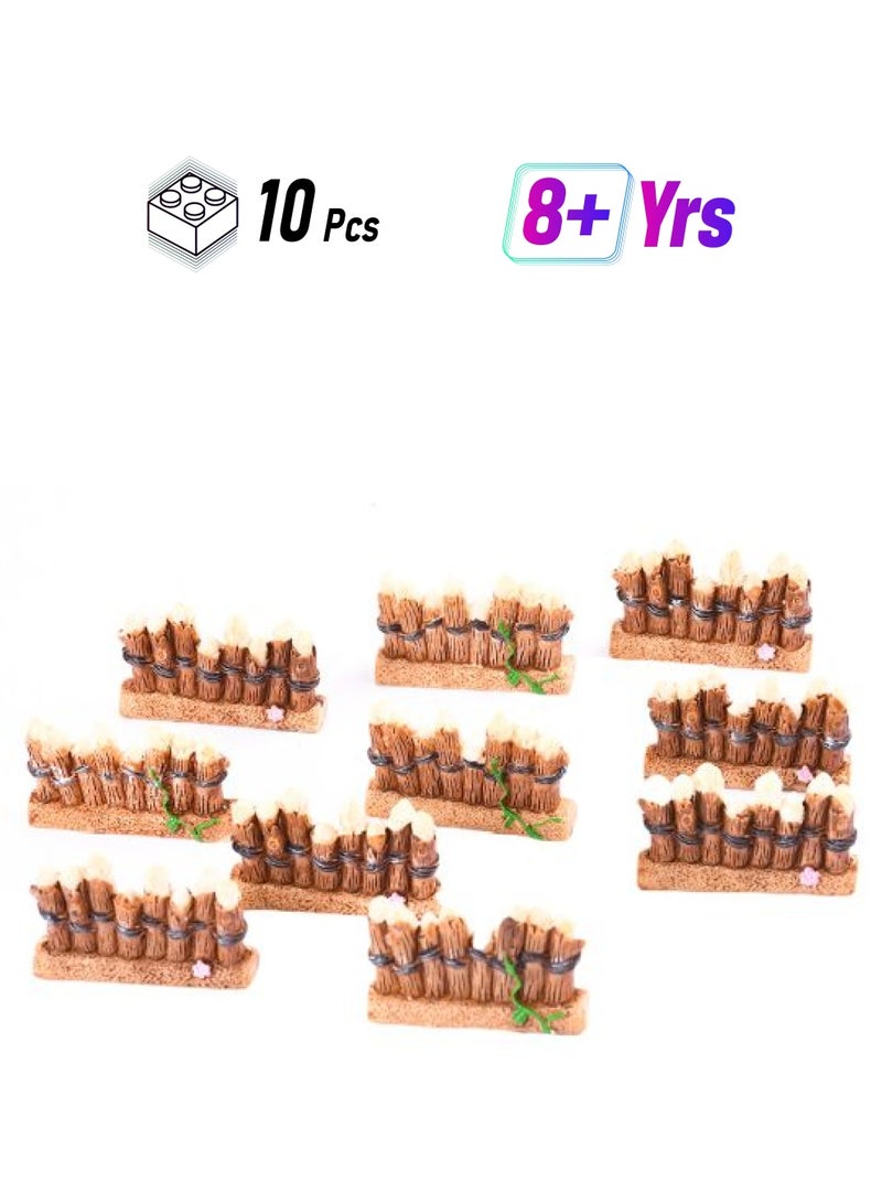 10-Piece Bamboo  Fence Landscape Model Set 10 
