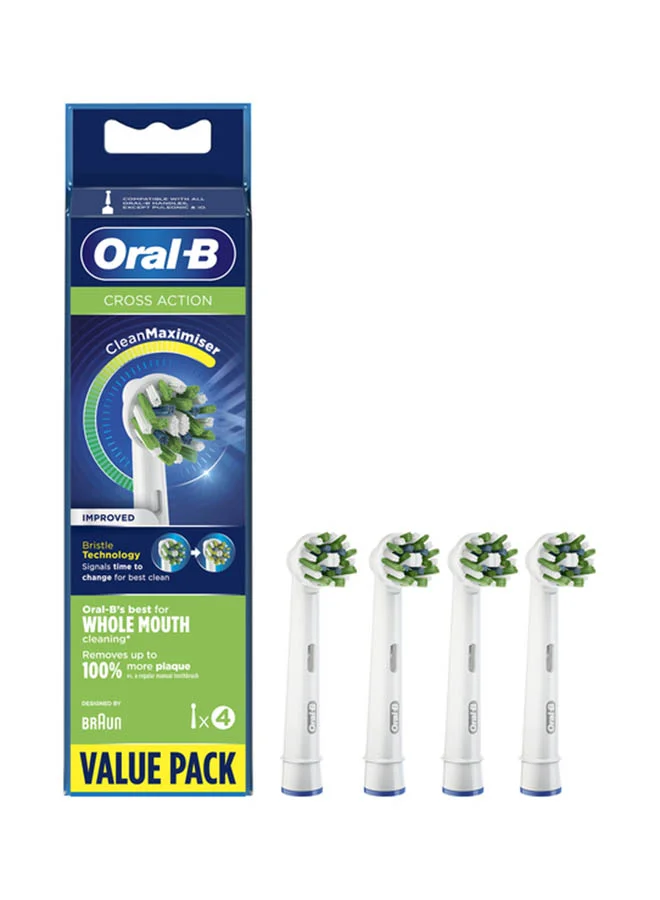 Oral-B 4-Piece Cross Action Replacement Brush Heads