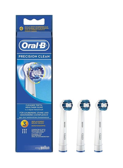 Oral-B Precision Clean Rechargeable Electric Toothbrush Replacement Heads, Removes up to 100% More Plaque, Cleaner Teeth, Healthier Gums, Pack of 3 White